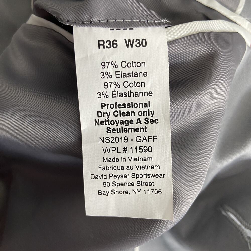 Nautica Men's 2-Piece Suit 36R 30W Bi-Stretch Cotton Gaff Solid Grey NEW - Picture 10 of 10